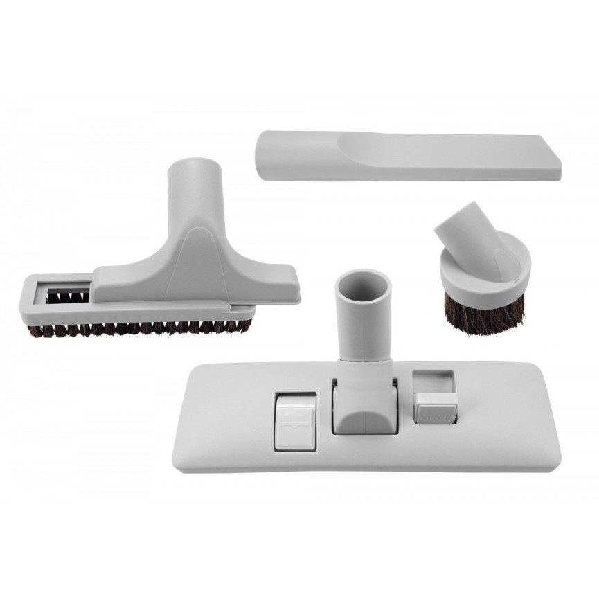 Brush Kit - 12" (30,5 cm) Combined Floor and Carpet Brush - Dusting Brush - Upholstery Brush - Crevice Tool - 1 ¼ " (31.75 mm) dia - Fits All - Grey