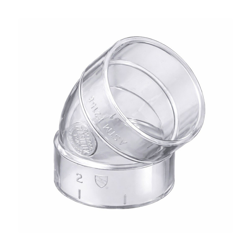 45° Elbow - For Central Vacuum Installation - Clear