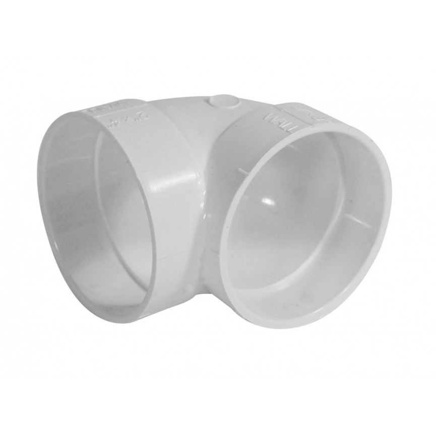90° Short Elbow - for Central Vacuum Installation - White - Plastiflex SV8052
