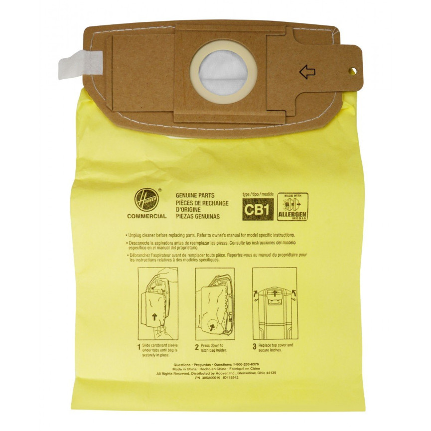 Bag for Hoover Hushtone Back Pack Vacuum - Pack of 10 Bags - AH10273