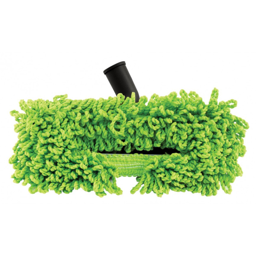Microfiber Dust Mop - 1 1/4" (32 mm) dia - Cleaning Path 12" (30.5 cm) - Black and Green
