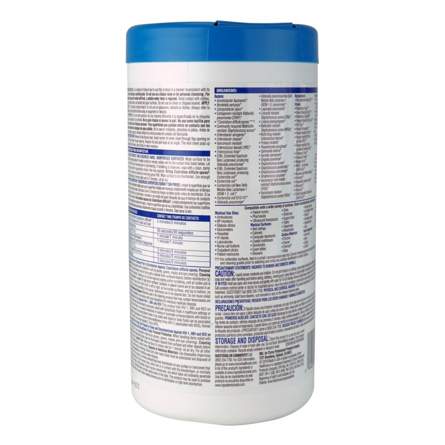 Bleach Germicidal Wipes - Clorox - 150 Wipes per Dispenser 