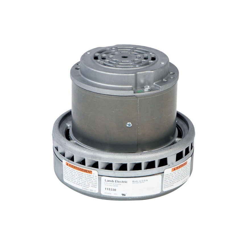Bypass Vacuum Motor - 7.2" dia - 2 Fans - 120 V - 14.2 A - 1543 W - 399 Airwatts - 8113.4" Water Lift - 115.7 CFM - Lamb / Ametek 115330 (b)