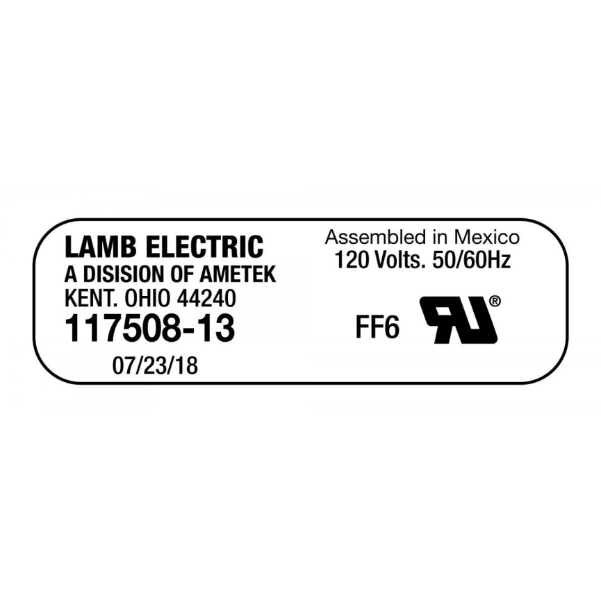Bypass Vacuum Motor - 7.2" dia - 2 Fans - 12- V - Epoxy Paint - Lamb / Ametek 117508-13 (S)