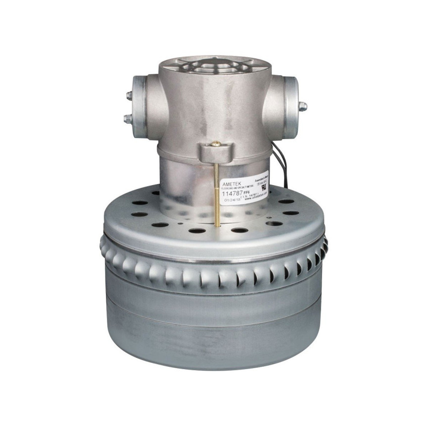 Bypass Vacuum Motor - 7.5" dia - 3 Fans - 120 V - 11.3 A - 1205 W - 359 Airwatts - 88.1" Water Lift - 126.4 CFM - Lamb / Ametek 114787
