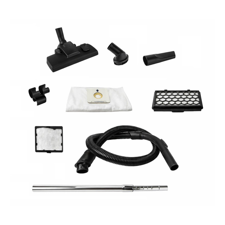 Canister Vacuum - Johnny Vac Silenzio - HEPA Filtration - HEPA Bag - Telescopic Handle - Set of Brushes - Blue
