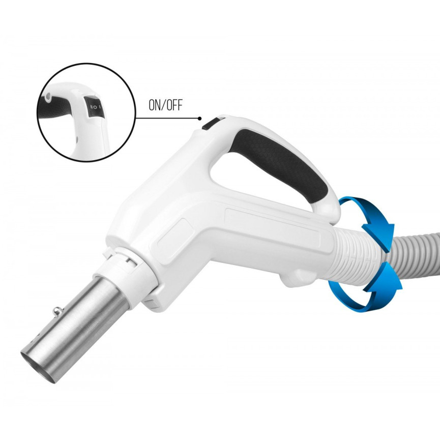 Central Vacuum Kit - 30' (9 m) Electrical Hose with On/Off Switch - Wessel-Werk Power Nozzle - Multiple Brushes