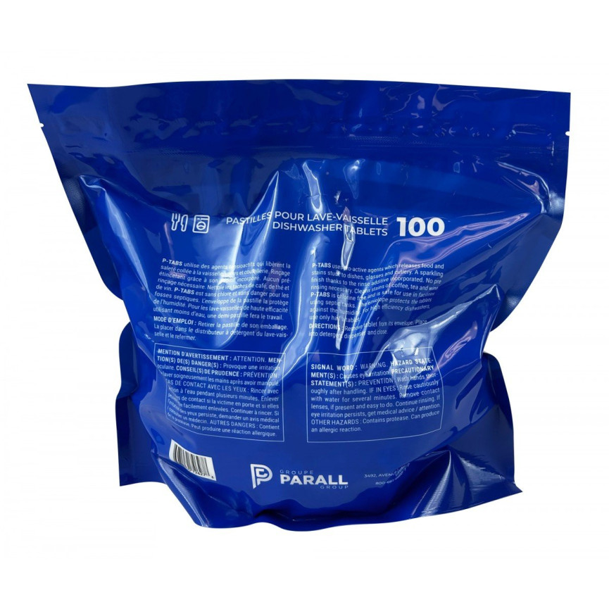 Dishwasher Detergent Tablets Phosphate Free - Ultra Concentrated - Box of 100 - Parall P-TABS