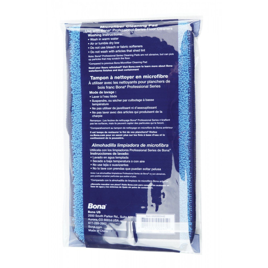 Microfiber Replacement Pad - 4" X 15" (10.1 cm x 38.1 cm) - Bona SJ306CS