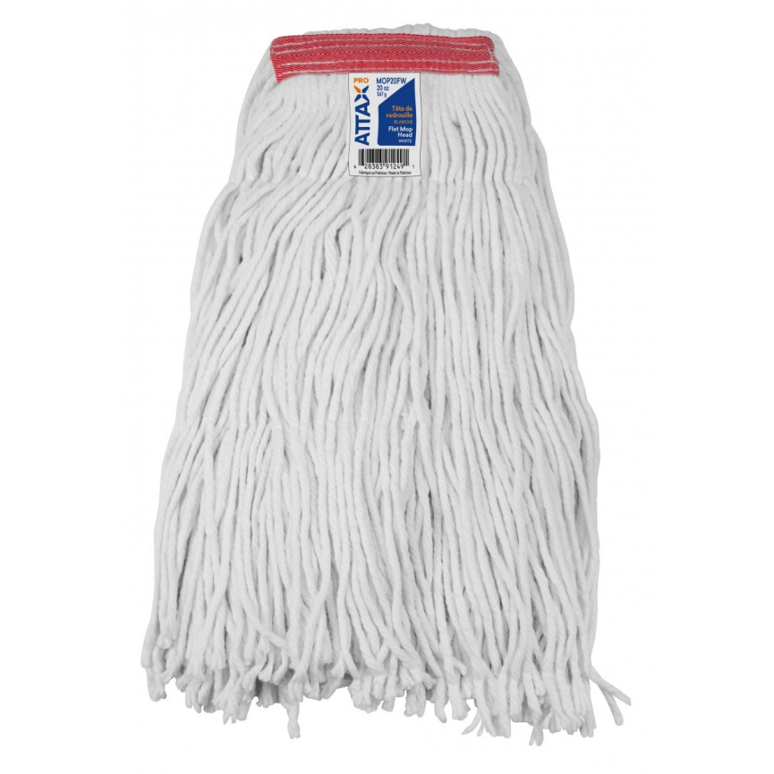 Synthetic String Mop Replacement Head - Medium (20 oz / 567 g) - White