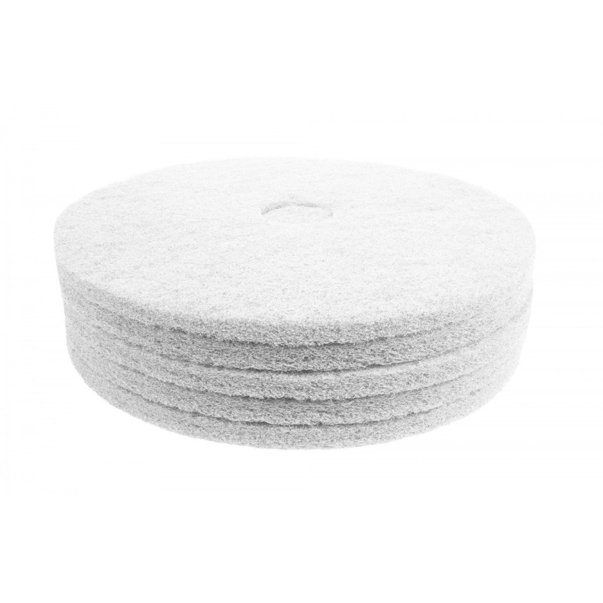 Floor Machine Pads - Super Polish - Spray Buff - 20" (50.8 cm) - White - Box of 5 - 66261054212