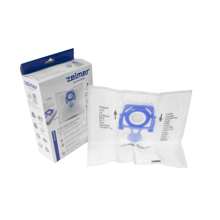 HEPA Microfilter Bag for Zelmer 450 Canister Vacuum - Pack of 4 Bags + 1 Filter - Zelmer ZVAC100B