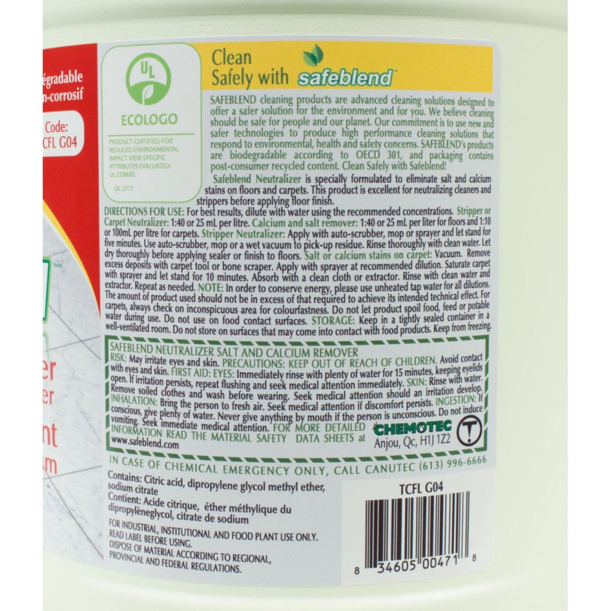 Ecologo Neutralizer Salt and Calcium - 1.06 gal (4 L) - Safeblend
