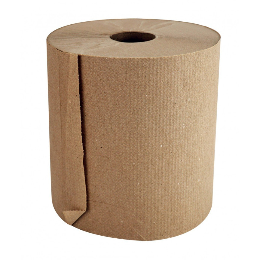 Paper Hand Towel - 7.8" (20 cm) Width - Roll of 800' (243.8 m) - Box of 6 Rolls - Brown - SUN800K