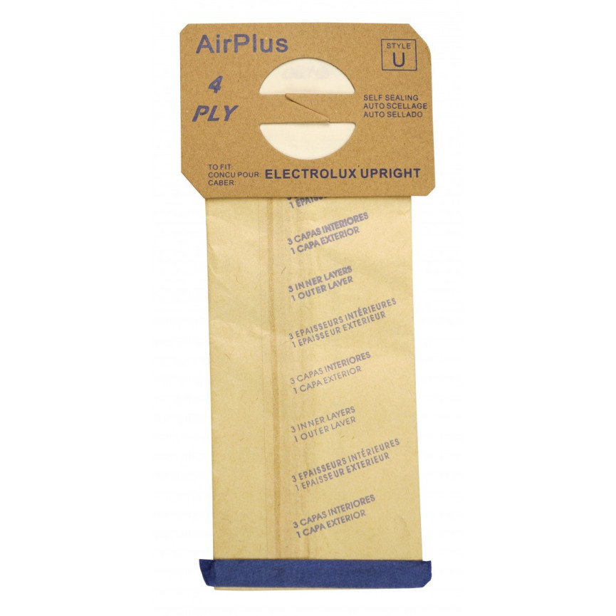 Paper Vacuum Bag for Electrolux Discovery Prolux - Style U AirPlus - Box of 100 Bags - Bulk - 138FPC*