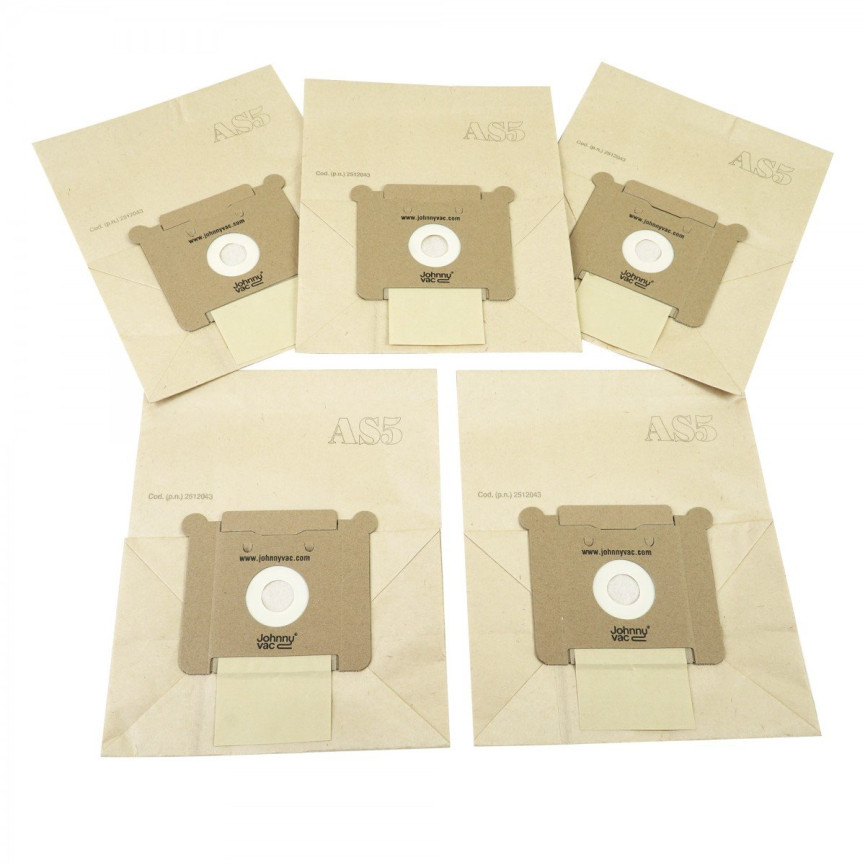 Paper Bag for Johnny Vac Commercial Vacuum JV5 and Ghibli AS5 - Pack of 5 Bags