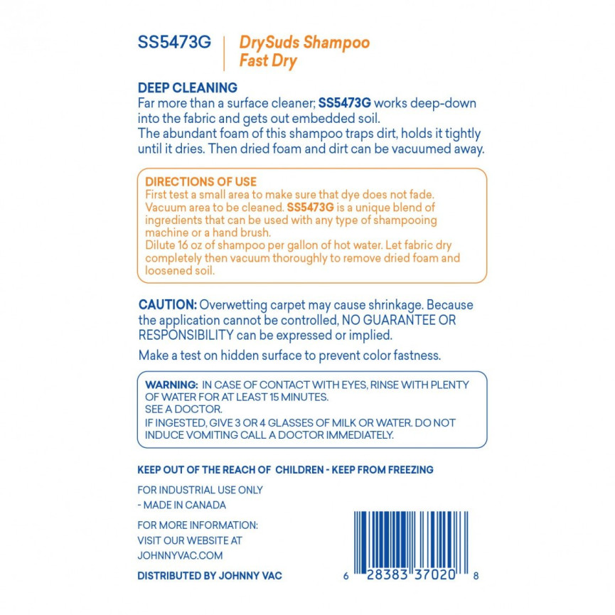 Professionnal Dry Suds Carpet & Upholstery Shampoo - 1,06 gal (4 L) - Attax ® Pro