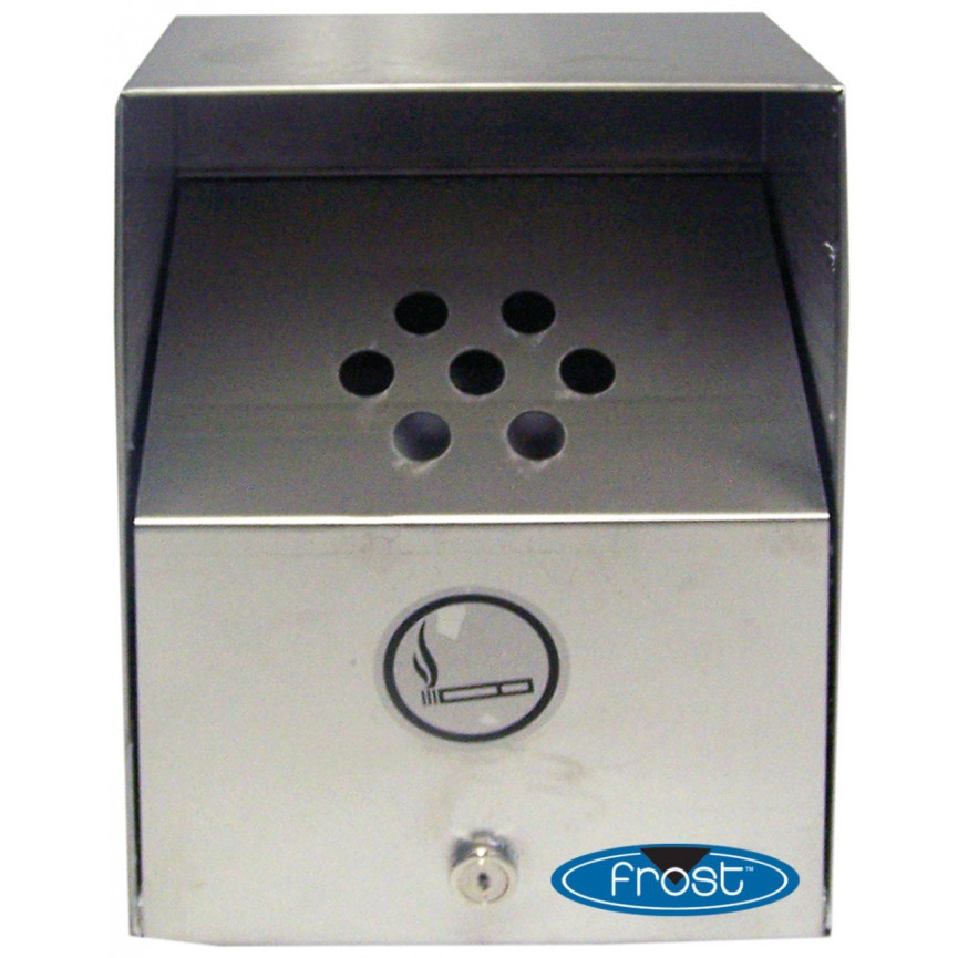 Stainless Steel Wall-Mounted Outdoor Ashtray - Heavy Duty - Medium - Frost FRO-909
