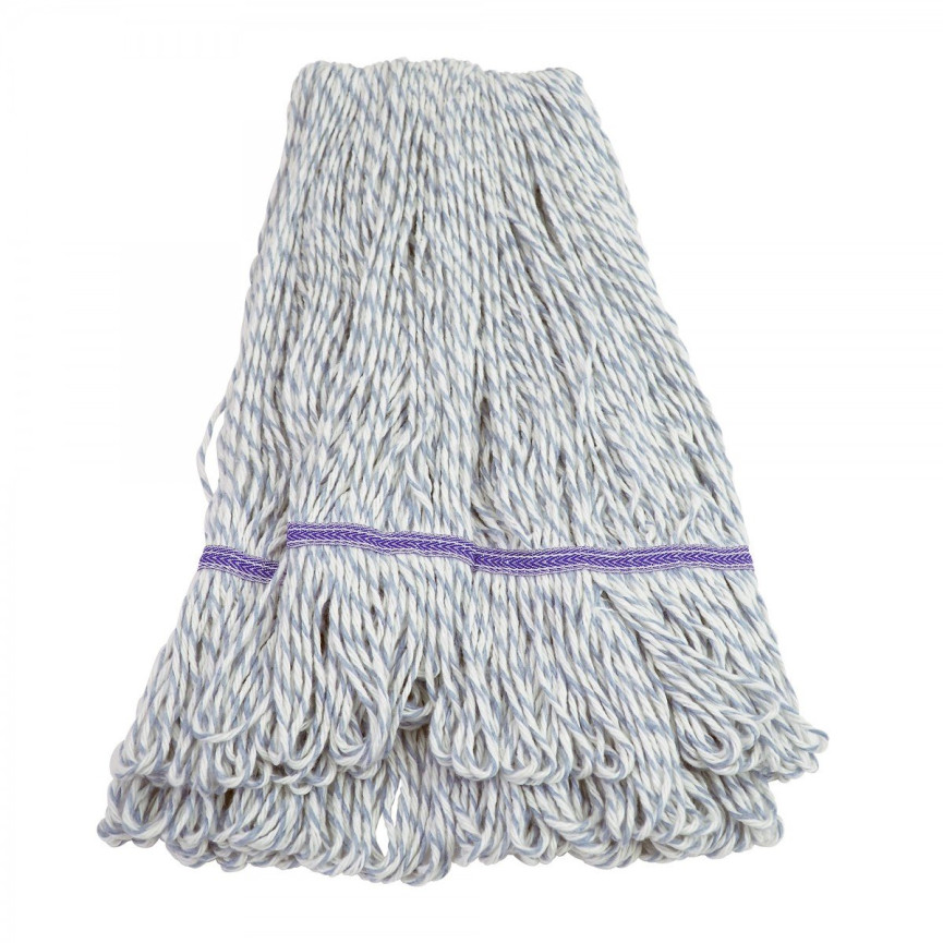 String Mop Replacement Head - Synthetic Washing Mops - with Narrow Strips and Looped End - Medium - 20 oz (567 g) - Blue