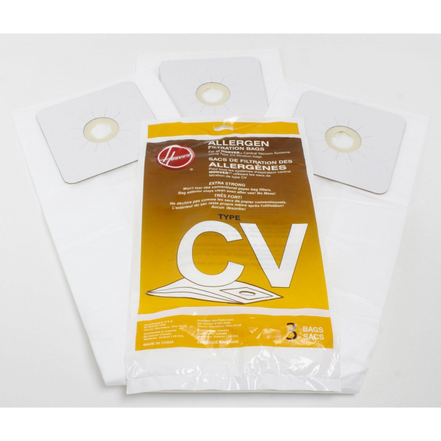 Synthetic Bag for Hoover Central Vacuum Type CV - Pack of 3 Bags