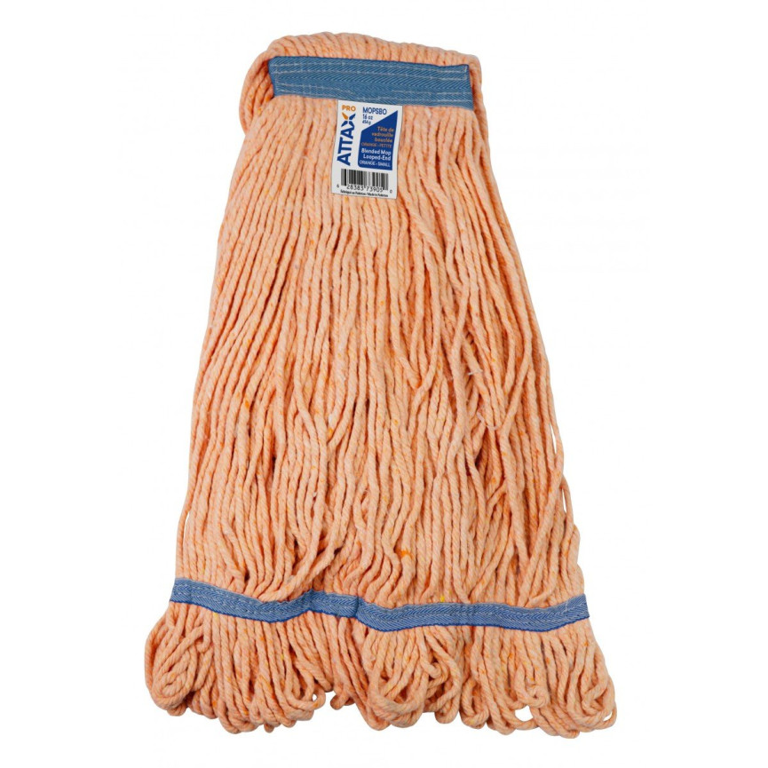 Synthetic Mop Replacement Head - with Narrow Strips and Looped End- 16 oz (450 g) - Orange