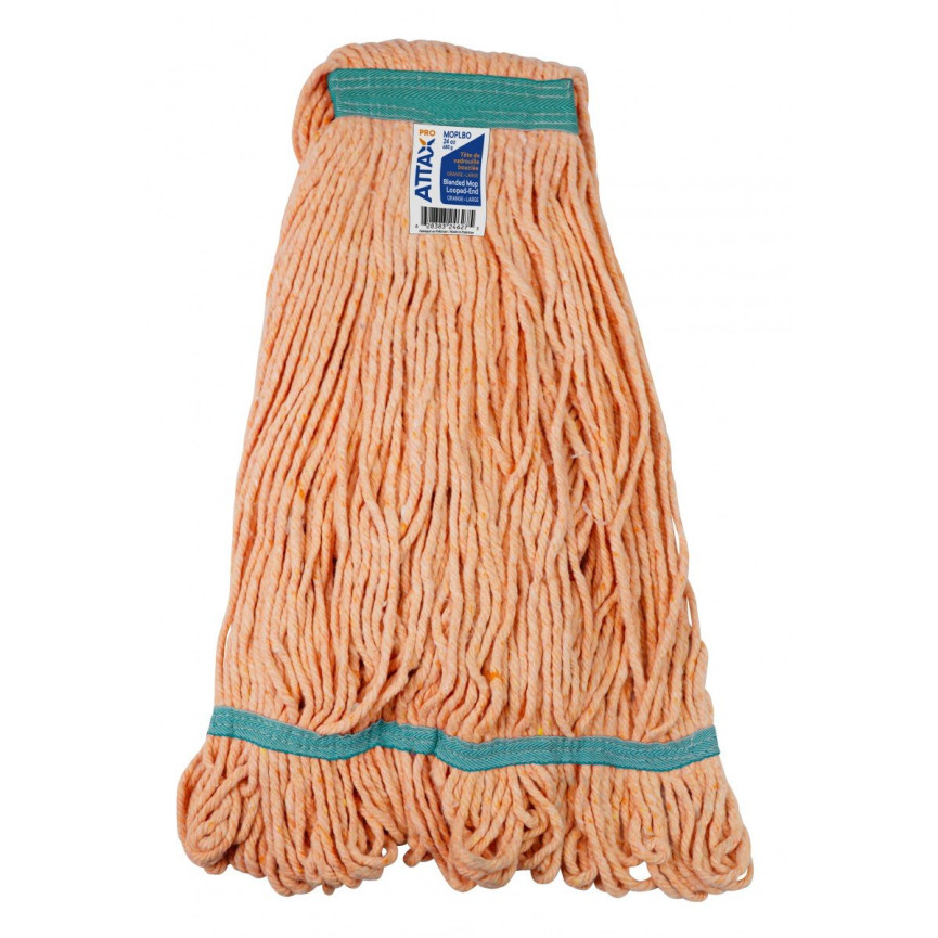 Synthetic Wet Mop 24oz Replacement Head - with Narrow Strips and Looped End - Orange - Large