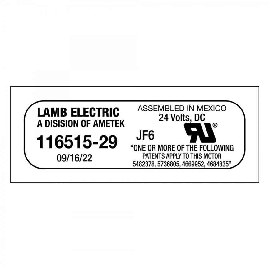TANGENTIAL MOTOR 3F 5.7 24V BB - LAMB / AMETEK
