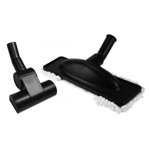 Microfiber Dust Mop - 1 1/4" (32 mm) dia - Cleaning Path 12" (30.5 cm) - Black and Lime and Mini Air Nozzle - 6" (15.2 cm) Width - Upholstery and Stairs - Black