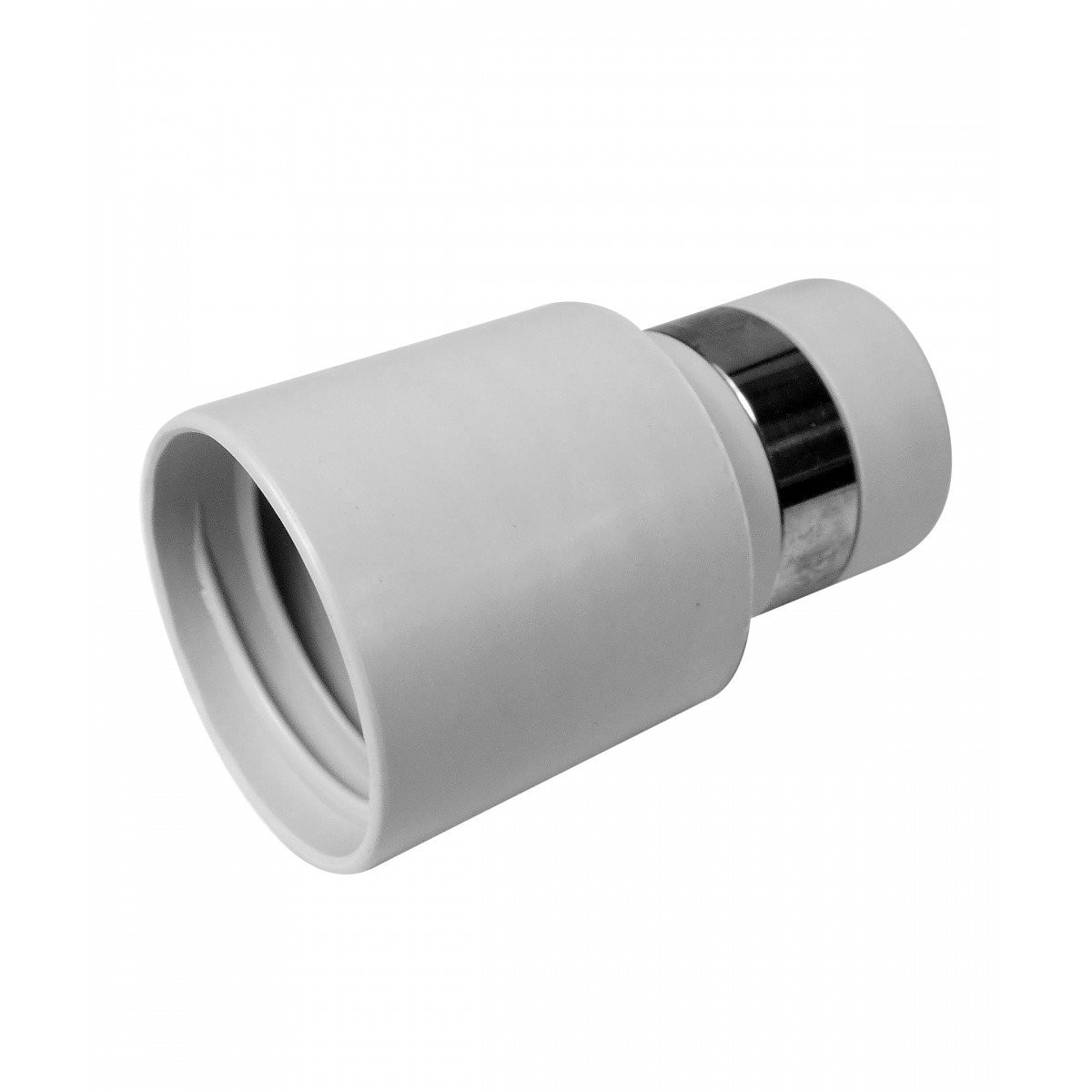 1 3/8 End Cuff Starter with Metal Band for Central Vac Inlet - Grey