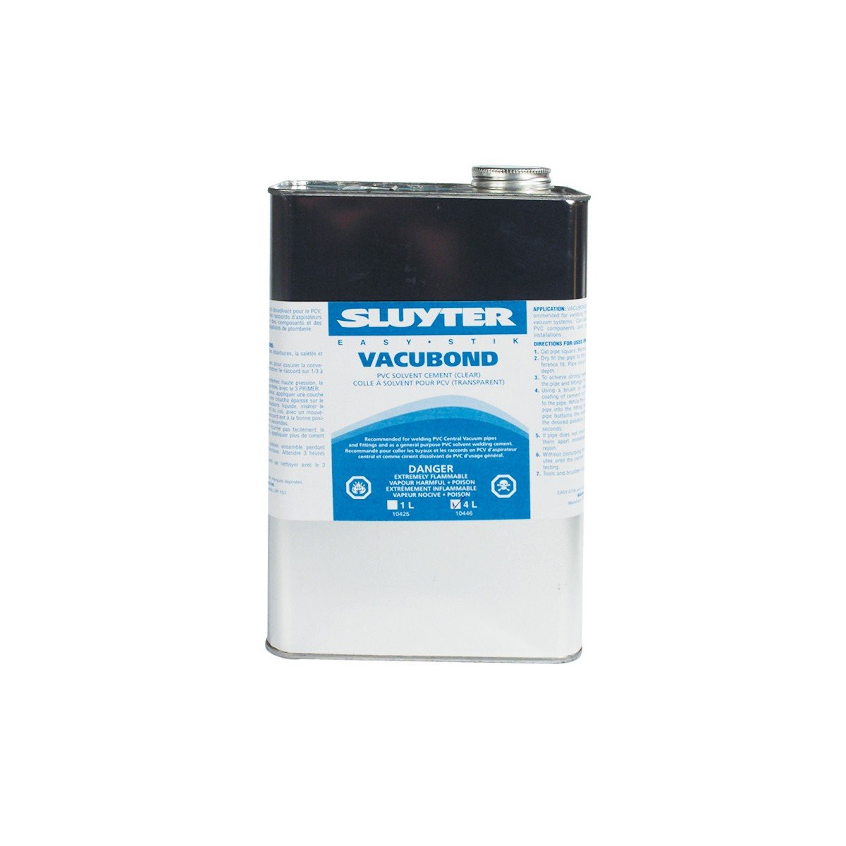 Pvc Solvent Glue - 4 L - Clear - for Central Vacuum Pipes and Fittings - Sluyter 10446