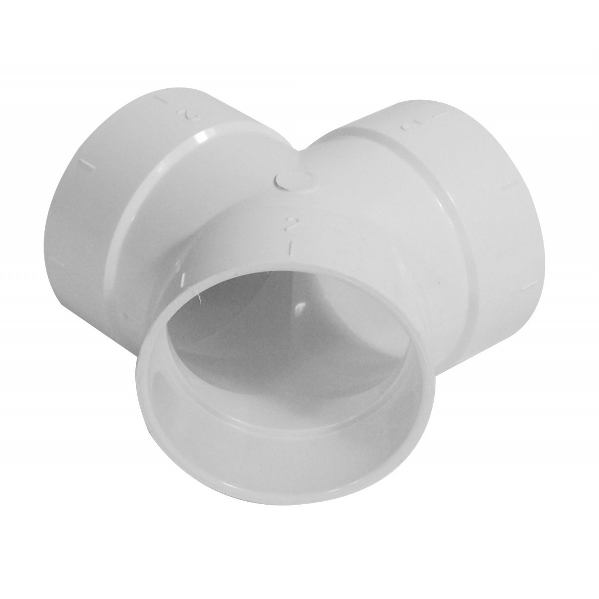 45° Elbow - Double "TY" Fitting - For Central Vacuum Installation - Plastiflex SV8070