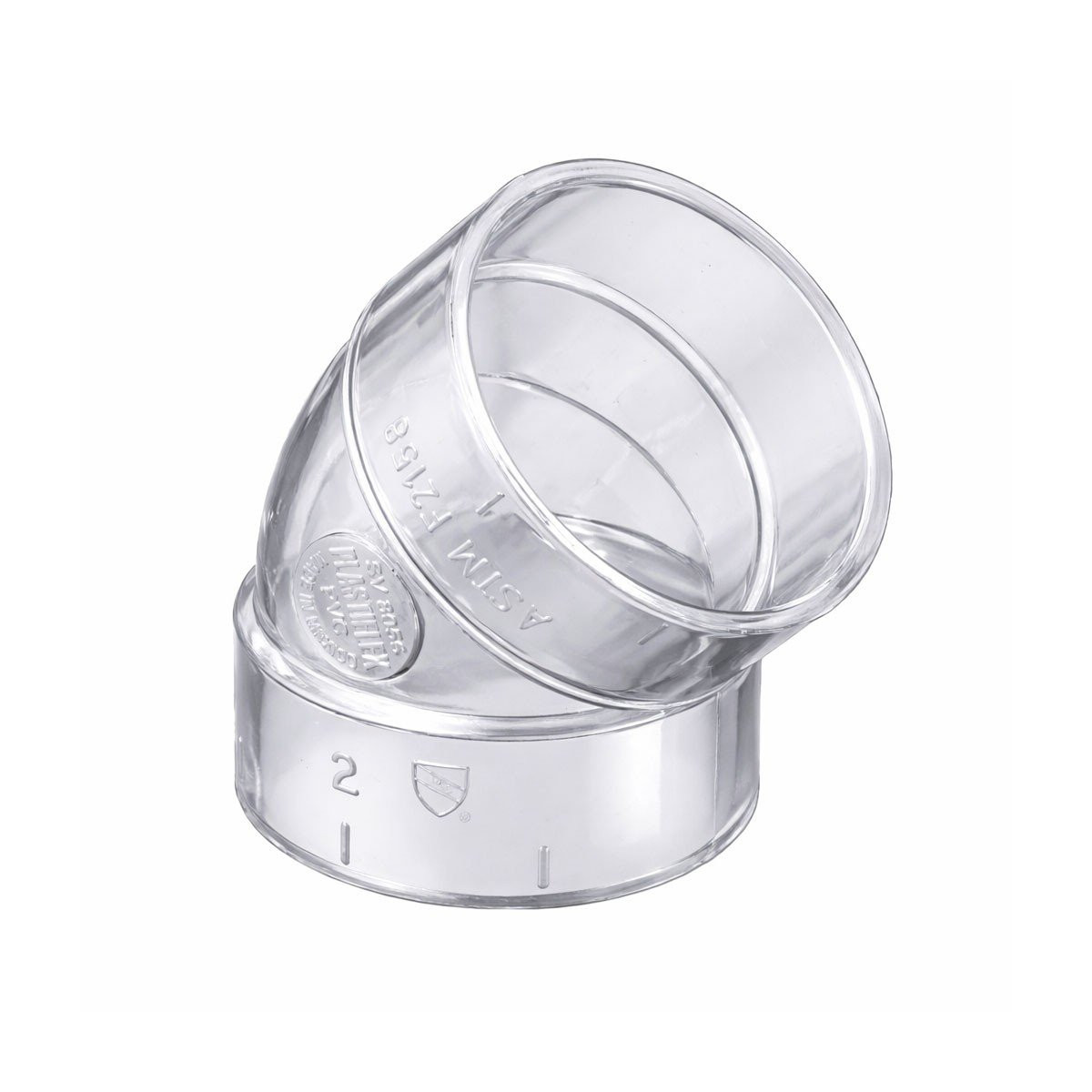 45° Elbow - For Central Vacuum Installation - Clear