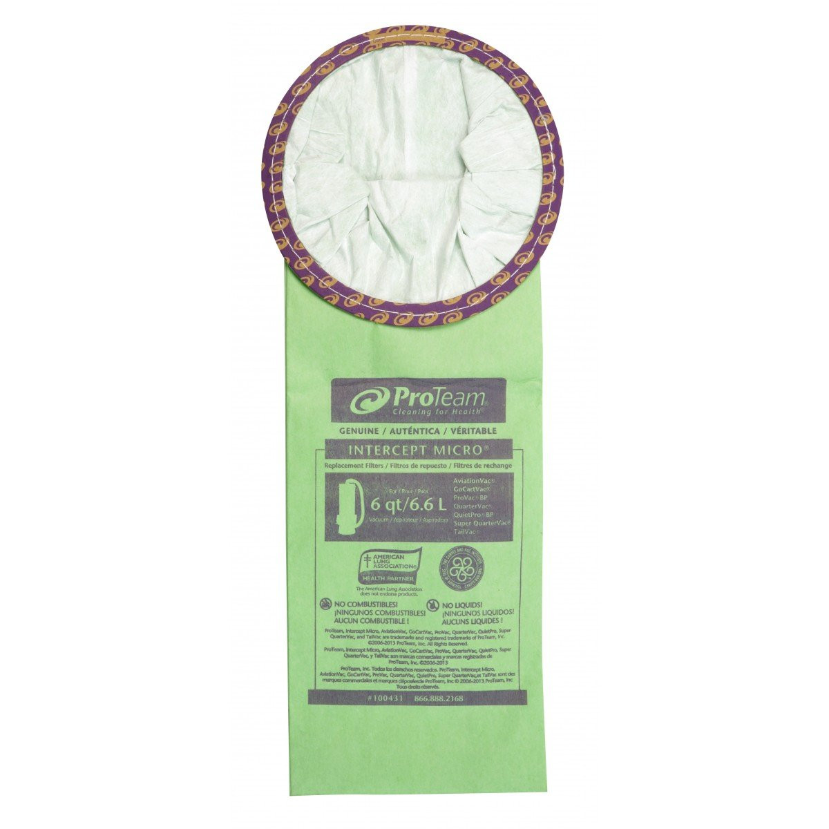 6.6 L Paper Bags for Proteam Vacuum - Pack of 10 Bags - #100431