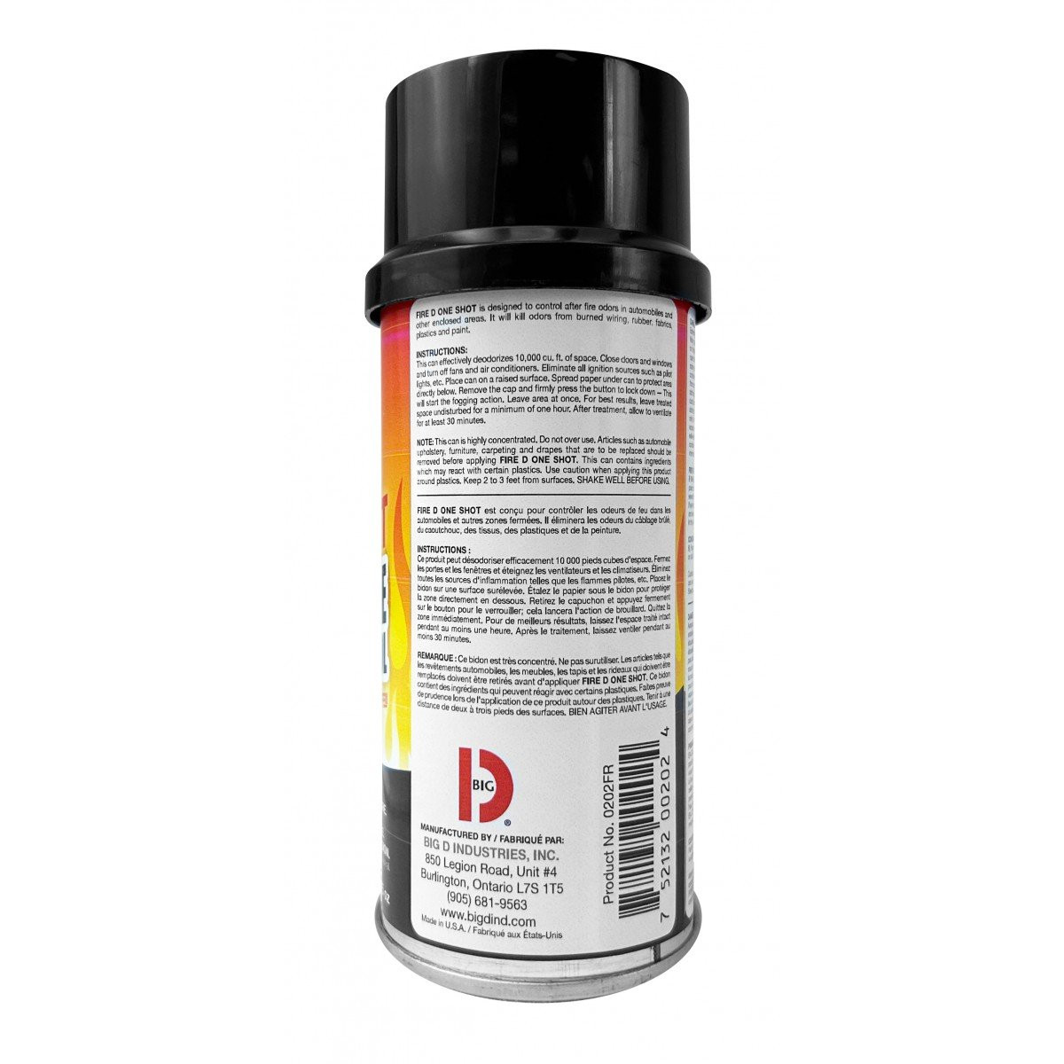 Aerosol Air Freshener - One Shot - After Fire - 5 oz (142 G) - Big D 202