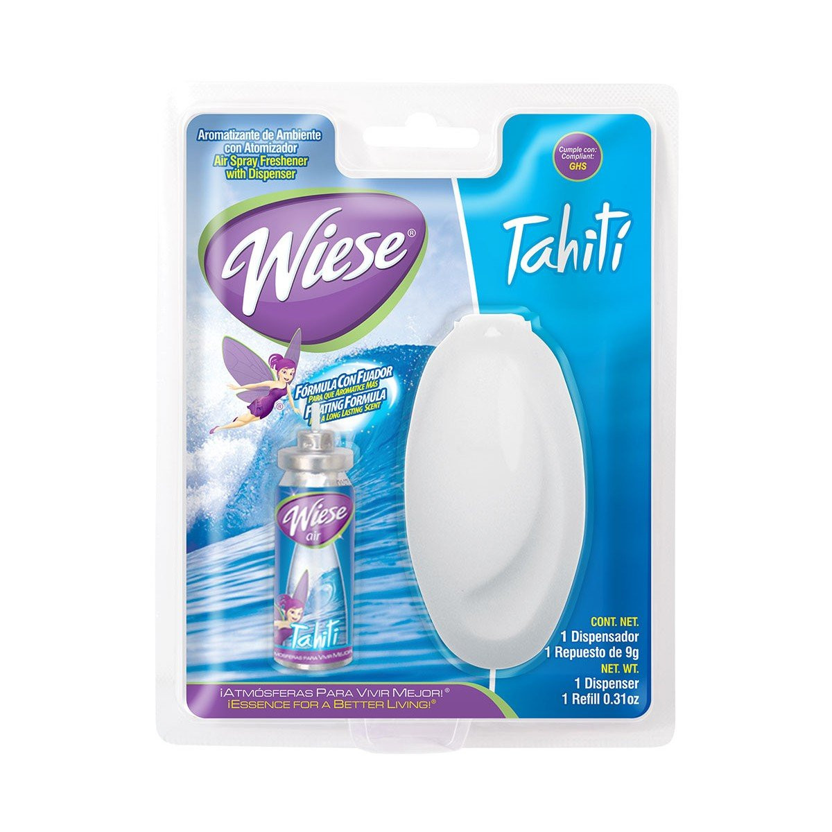 Air Spray Freshener with Mini Dispenser - Tahiti Scent - 0.31 oz (9 g) - Wiese NAEMS03