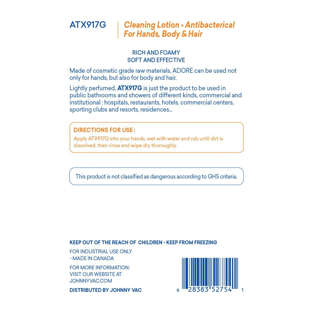 Antibacterical Cleaning Lotion for Hands, Body & Hair - 1,06 gal (4 L) - Attax ® Pro