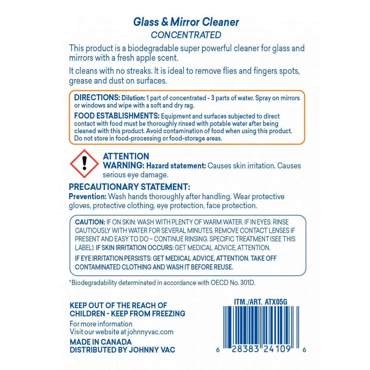 Glass & Mirror Cleaner - 1,06 gal (4 L) - Attax ® Pro