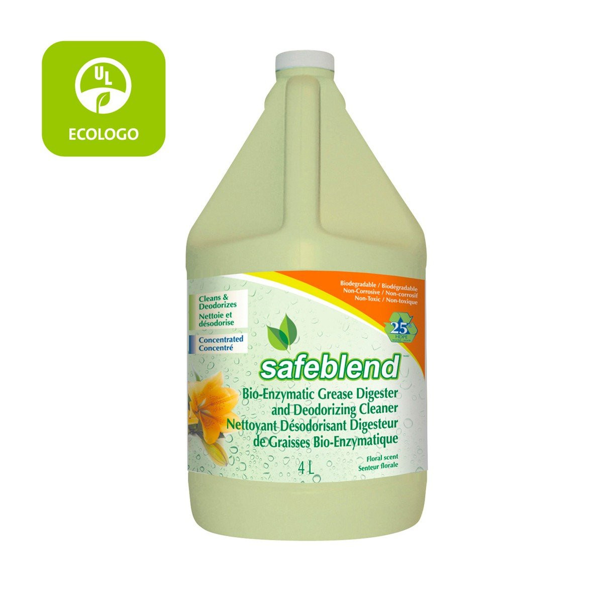 Ecologo Bio-Enzimatic Grease Digester and Deodorizing Cleaner - 1.06 gal (4 L) - Safeblend
