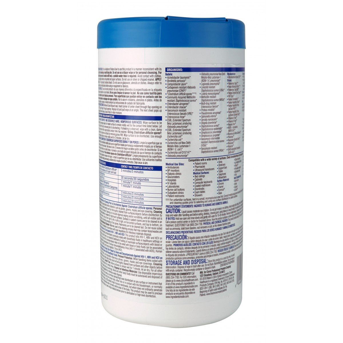 Bleach Germicidal Wipes - Clorox - 150 Wipes per Dispenser 
