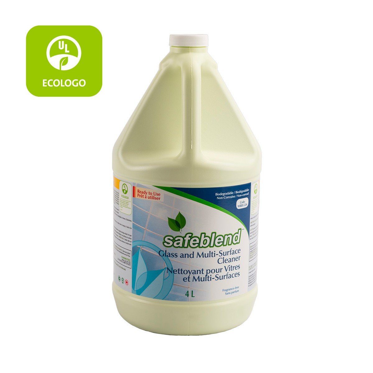 Ecologo Cleaner for Glass and Multi-Surface - Ready to Use - 1.06 gal (4 L) - Safeblend