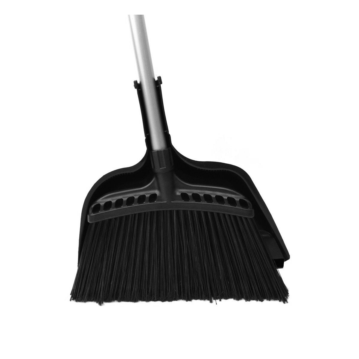 Combo - Angle Broom - 16" (40.6 cm) Cleaning Path - 48" (122 cm) Metal Handle - Black - 12" (30.5 cm) Dust Pan - Snap On - Black