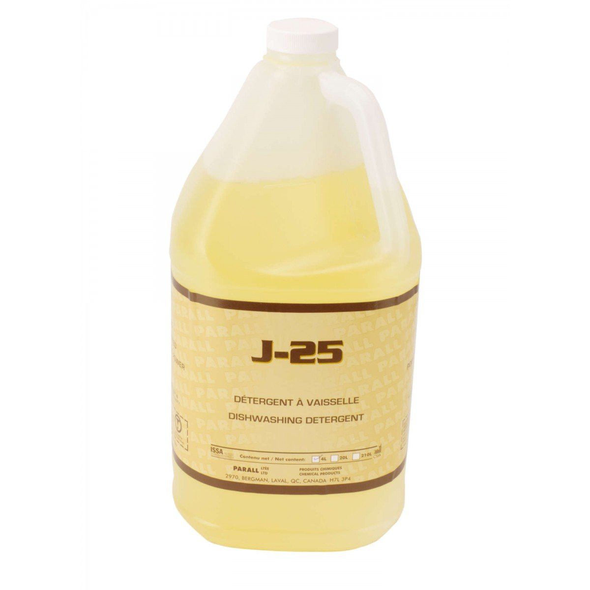 Concentrated Dishwashing Detergent with Active Degreaser -1.06 gal (4 L) - Parall J-25