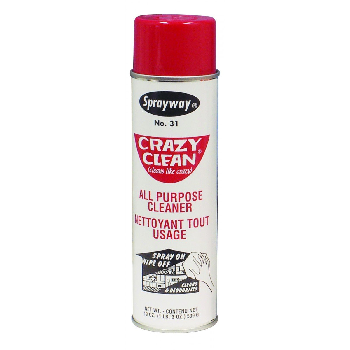 ***TEMP NLA***Crazy Clean All Purpose Cleaner and Deodorizer - 3 oz (539 g) - Sprayway 31C/31W