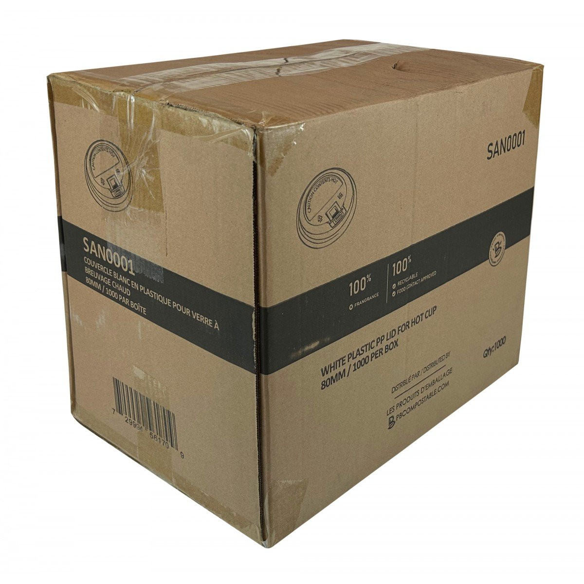 Plastic Lids for Paper Cups - For 8 oz - 20 packs of 50 (box of 1000)