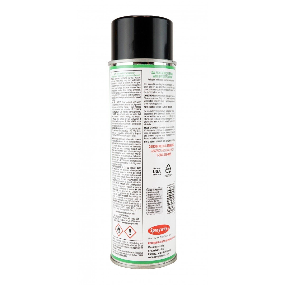 ***TEMP NLA***Foam Fabric Cleaner - with Inverted Spray - 19 oz (539 g) - Sprayway 558W