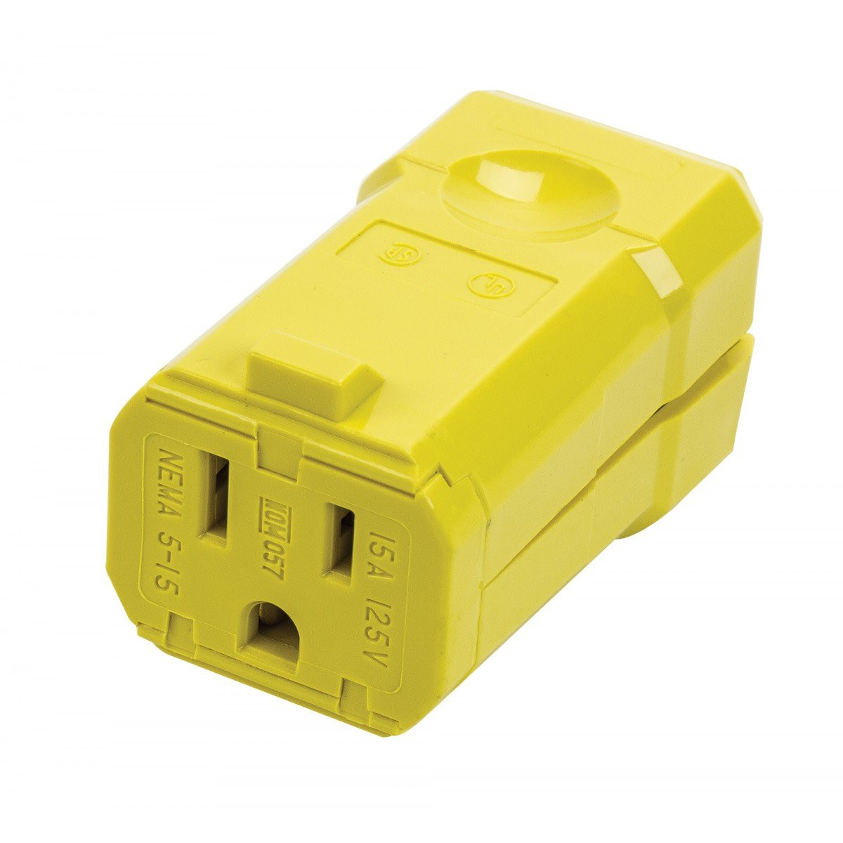 Female Electrical Plug - 3 Wires - Top Quality - Yellow - Leviton 5259-VY