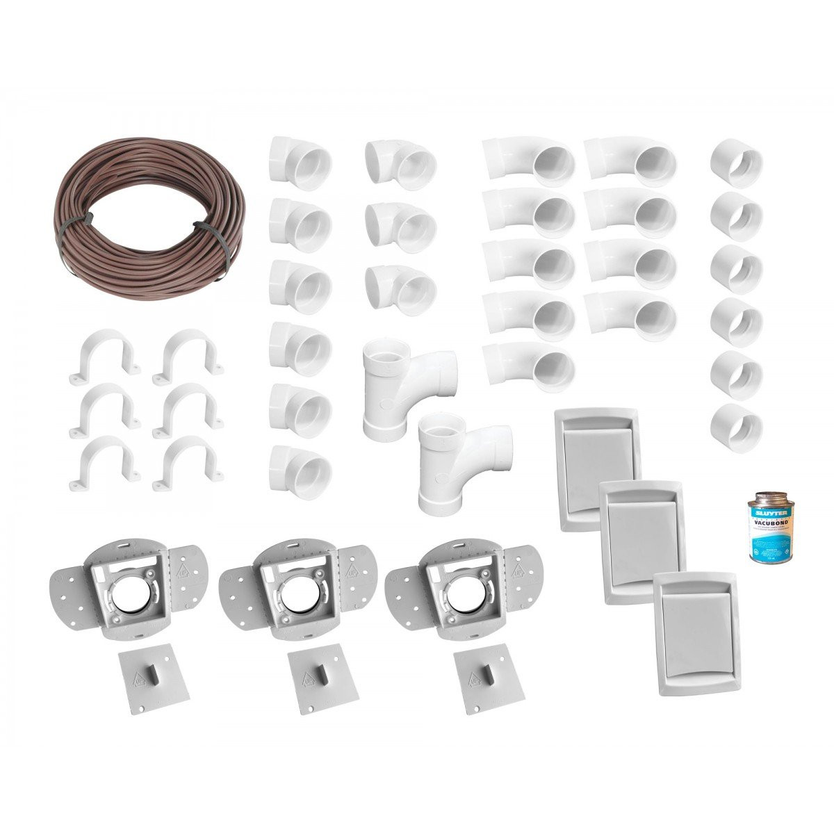 FITTING KIT 3 INLETS CENTRAL WHITE