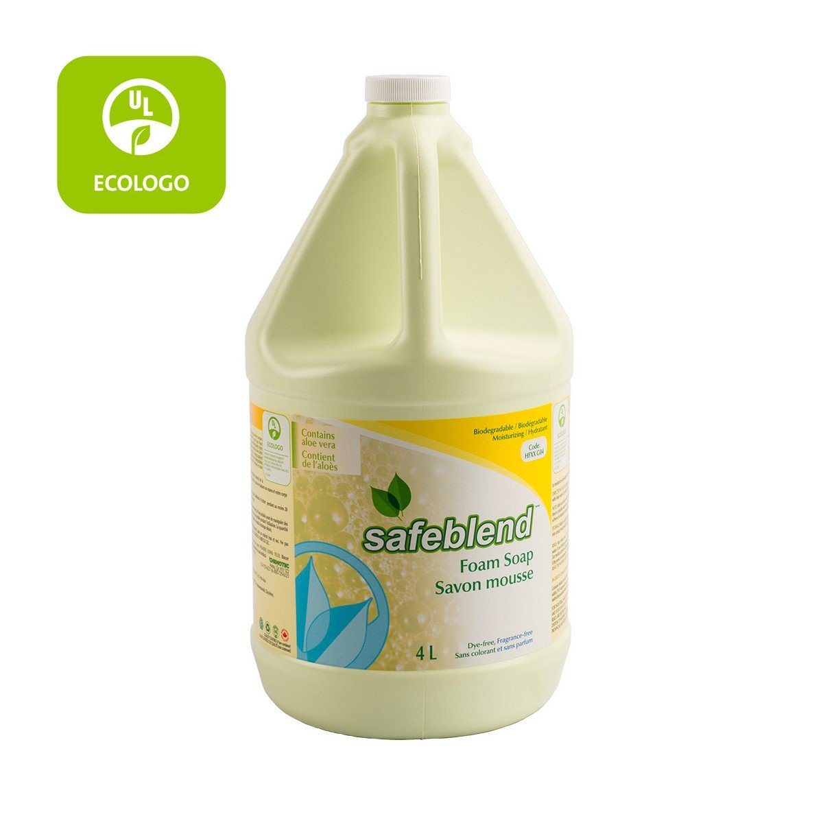 Ecologo Foam Hand and Body Soap - Fragrance Free - 1.06 gal (4 L) - Safeblend
