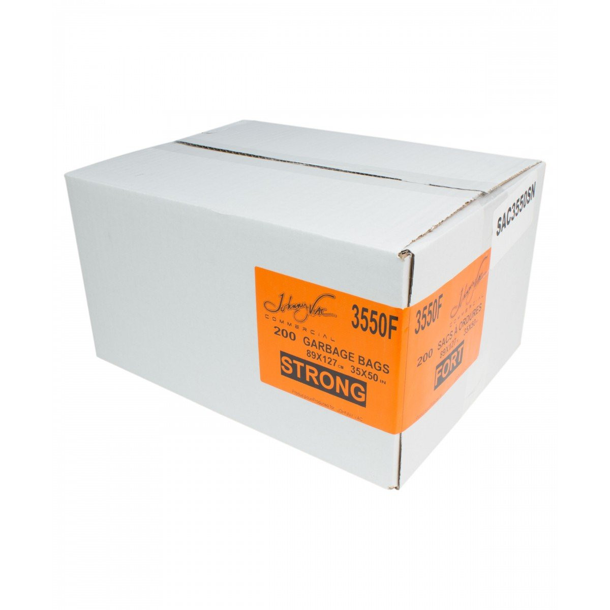 Commercial Garbage / Trash Bags - Strong - 35" x 50" (88.9 cm x 127 cm) - Black - Box of 125