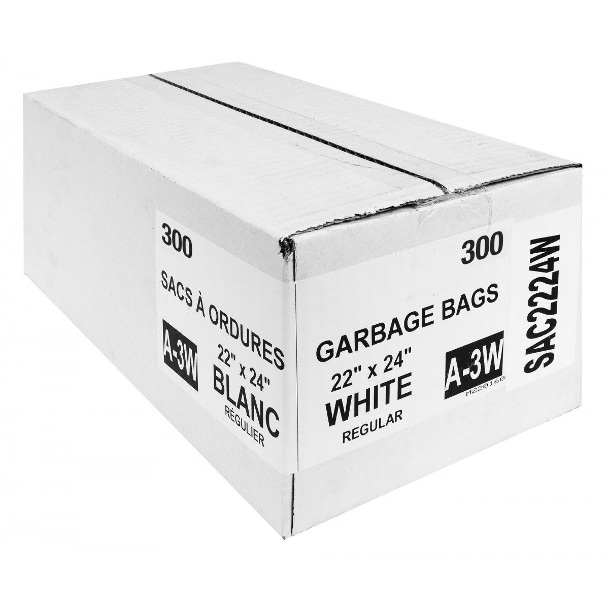 Commercial Garbage / Trash Bags - Regular - 22" x 24" (55.8 cm x 60.9 cm) - White - Box of 500